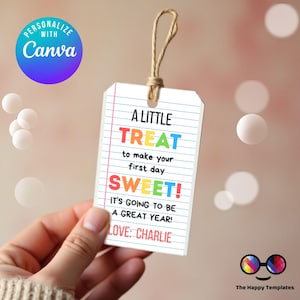 First day of school Thank You Tags Printable | back to school Favor labels | a little treat tag | favor tag