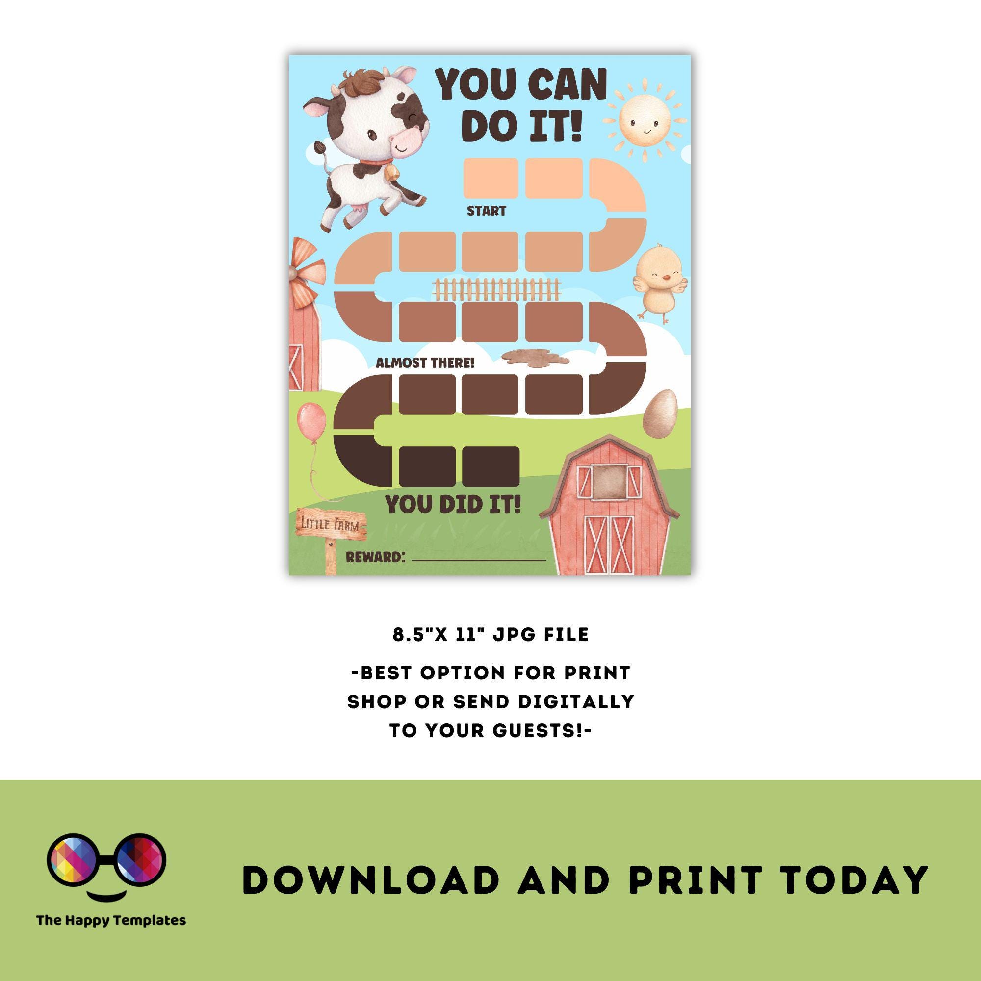 Printable Farm Training Reward Chart | for Toddler and Little Kids ...