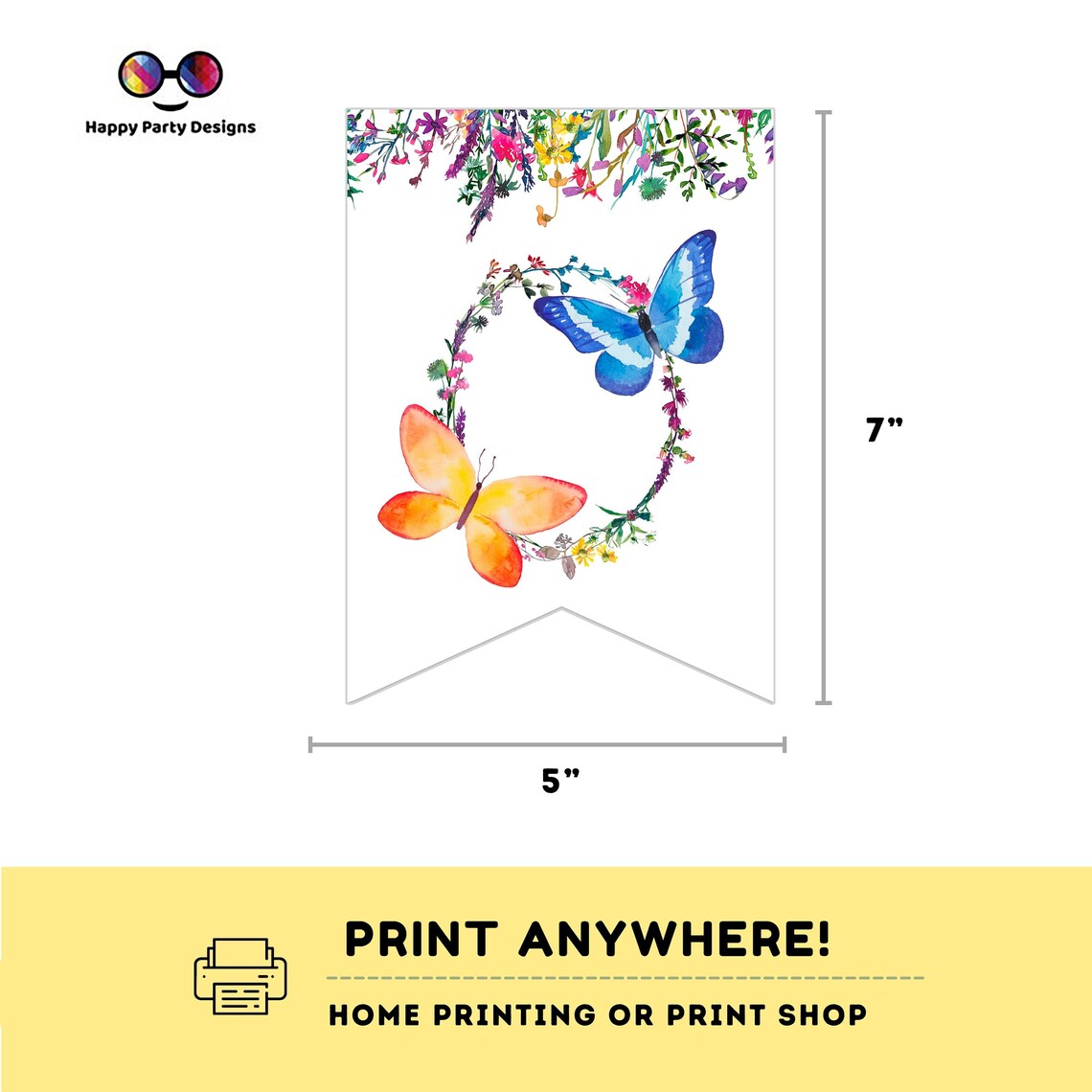 Happy Birthday Wildflower Banner | Wildflower Party | First Birthday ...