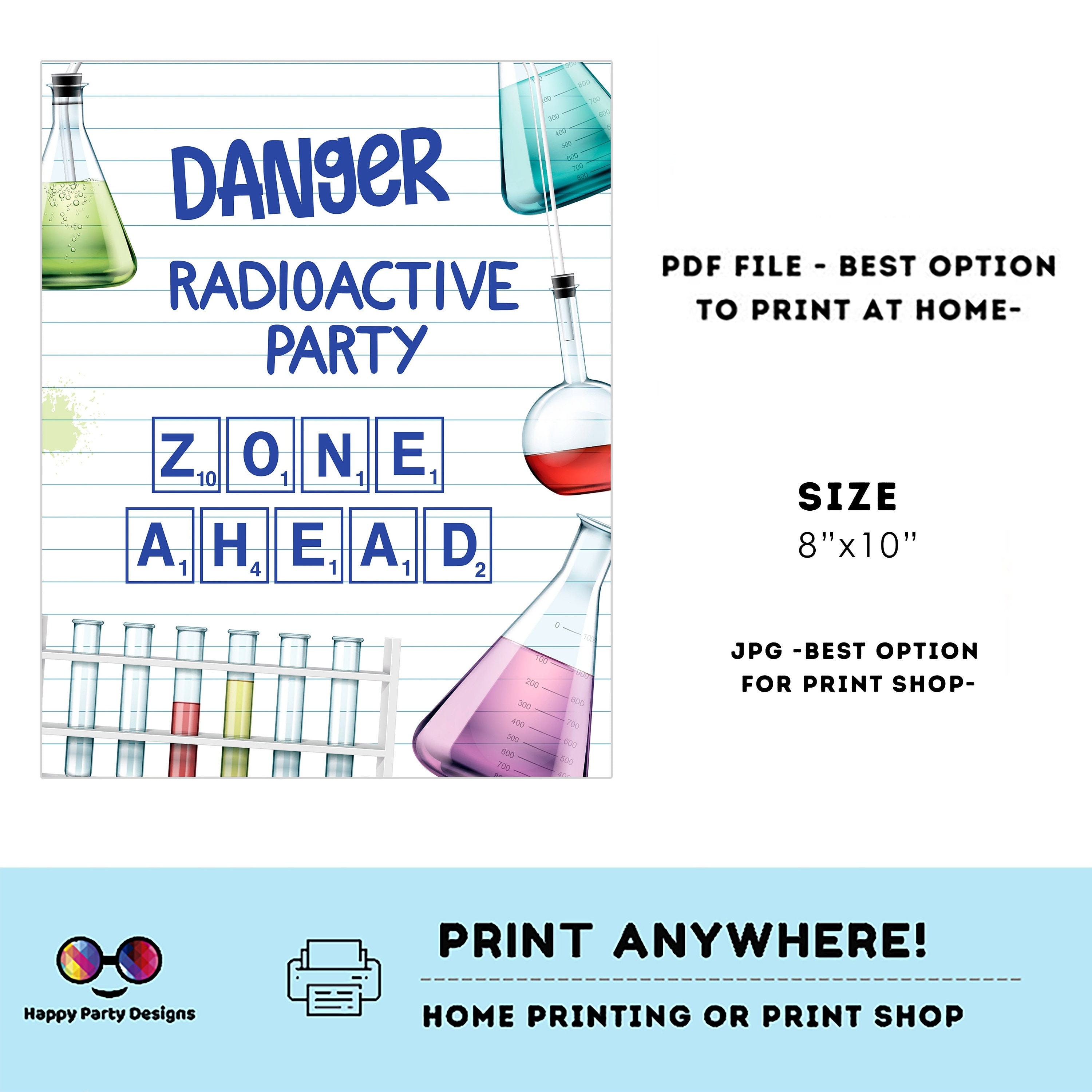 Science Trivia Signage Editable Science Sign | Mad Scientist Sign | Science Birthday | Science ...