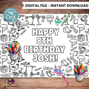 Scooter party, Scooter birthday party, Riders, Ramps, Helmet, Sneakers, Vans, printable banner, printable table runner