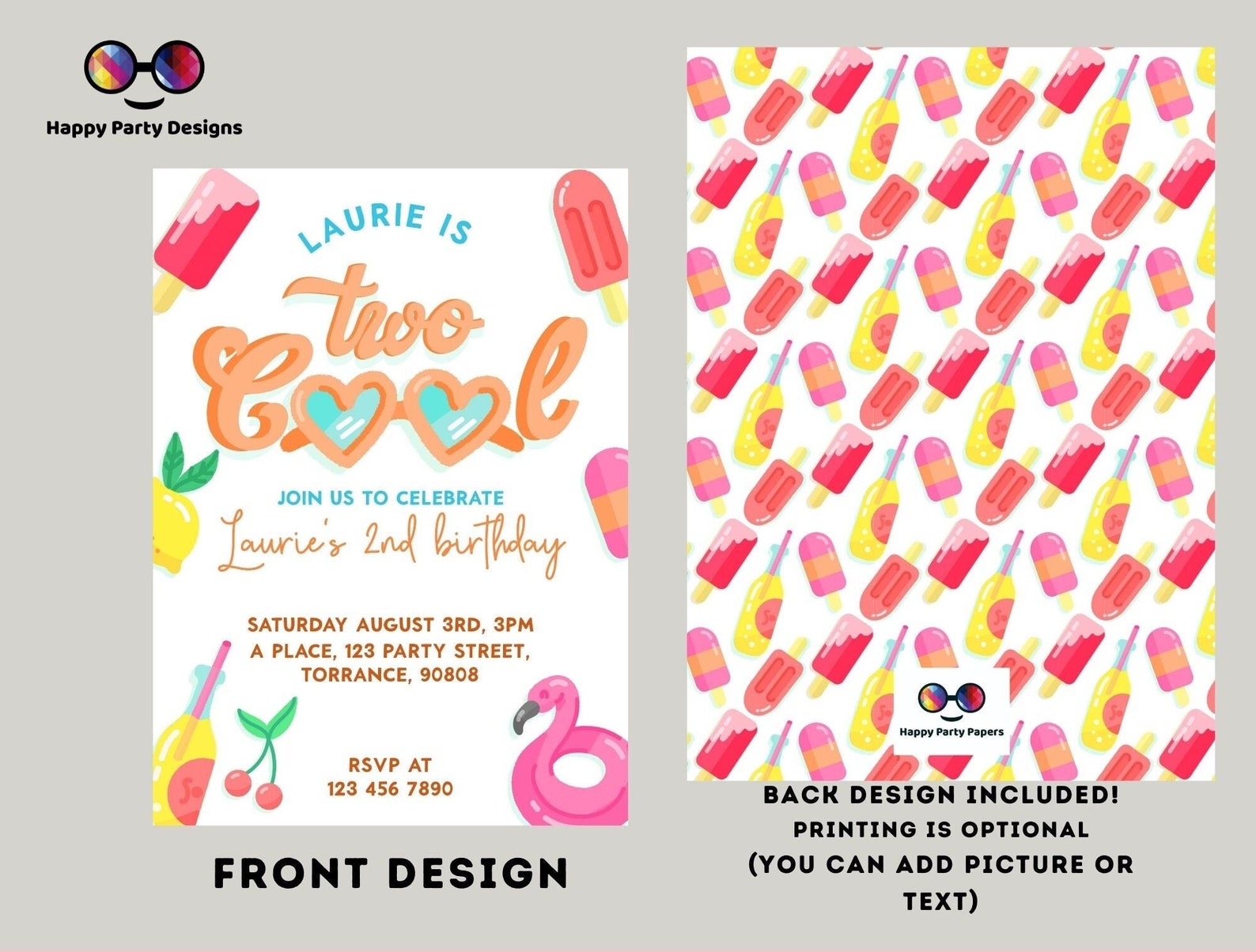 Two Birthday Invite Editable Two Cool Birthday Invitation | Girl Second Birthday Party | I ...