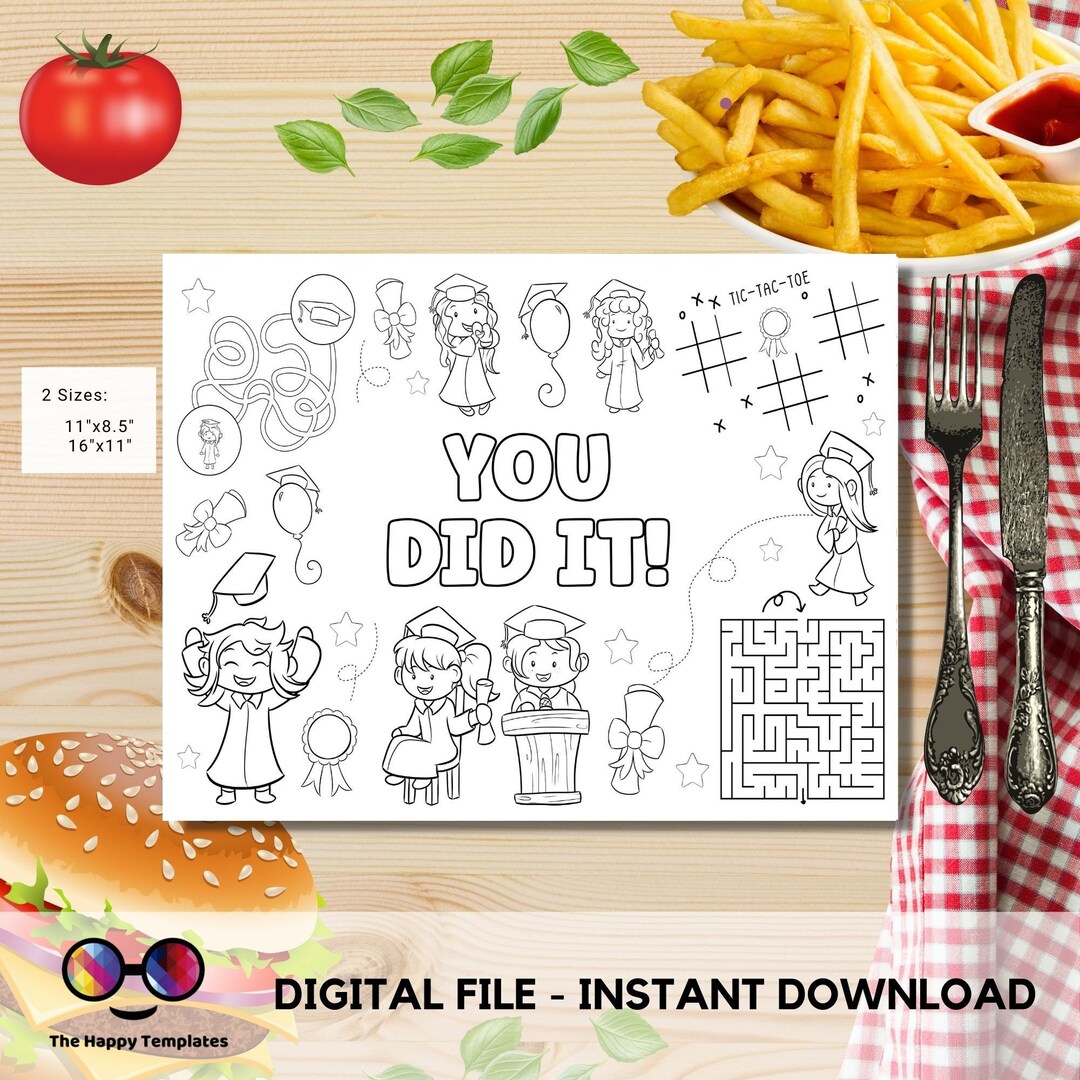 Graduation Coloring Activity Page Instant Download | Graduation ...