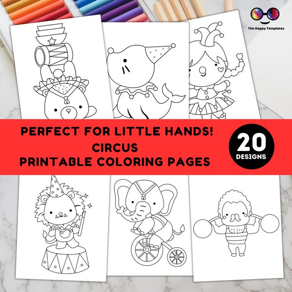 Circus Printable Coloring Pages | for Kids | Circus Coloring pages for preschoolers | for toddler | School activity | 20 pages