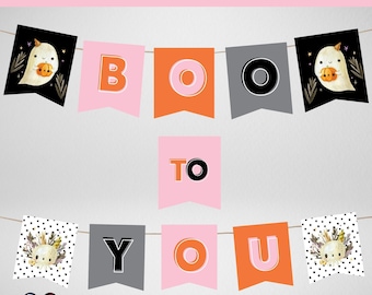 Halloween printable Banner | Ghost Decorations | Halloween Party | Cute Halloween Printable | Digital | Printable | instant download