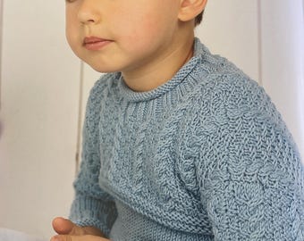 Robert's Sweater Knitting PDF Muster, Pullover stricken für Kinder PDF