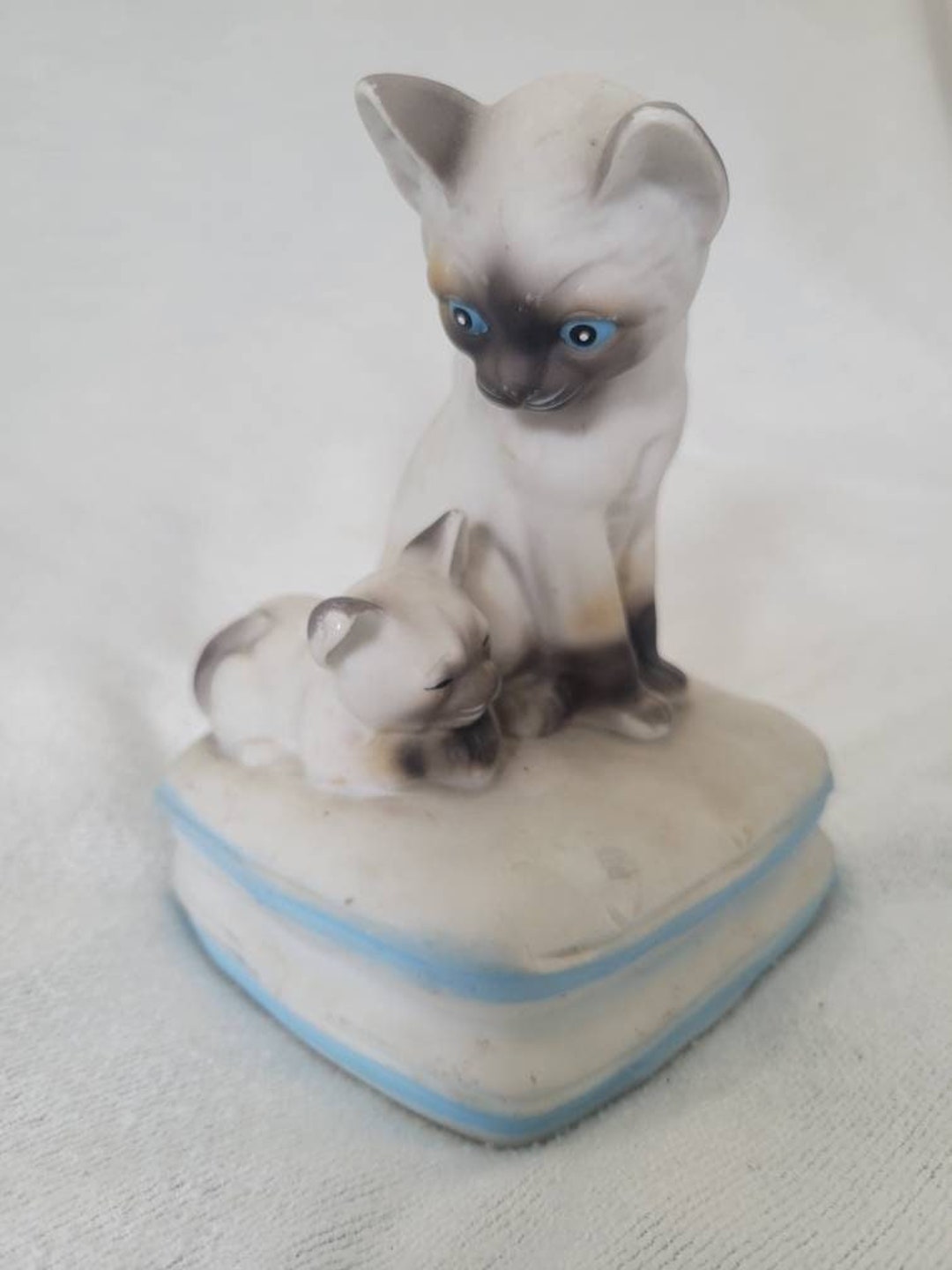 RARE Vintage 1987 Mann Music Box Siamese Cat and Kitten Etsy