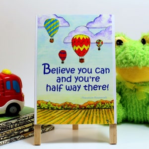 You Can #P1 - Inspirational, Believe, Hot Air Balloon, Kids Decor, Nursery Decor, Quote Art Print
