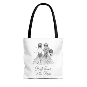 Bester Freund der Braut Einkaufstasche, Hochzeitsgeschenk, Brautparty-Tasche, Blumentasche, Hochzeitzusätze, Brautpartygeschenk