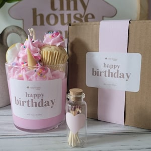 Delightful Birthday Cupcake Candle - Dessert inspired Candle - Ready to gift