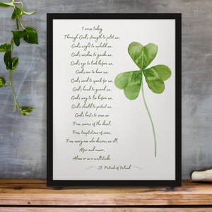 St Patrick’s Prayer ‘God’s Strength to Pilot Me’ Quote Print | St Patricks Day| Gift | Irish Gifts | Printed Christian Wall Art