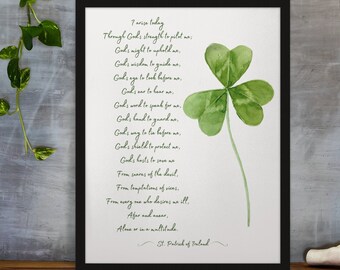 St Patrick’s Prayer ‘God’s Strength to Pilot Me’ Quote Print | St Patricks Day| Gift | Irish Gifts | Printed Christian Wall Art
