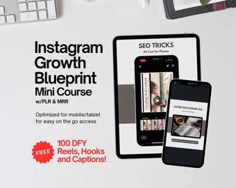 Blauwdrukcursus Instagram-groei met GRATIS 100 DFY-rollen en -bijschriften