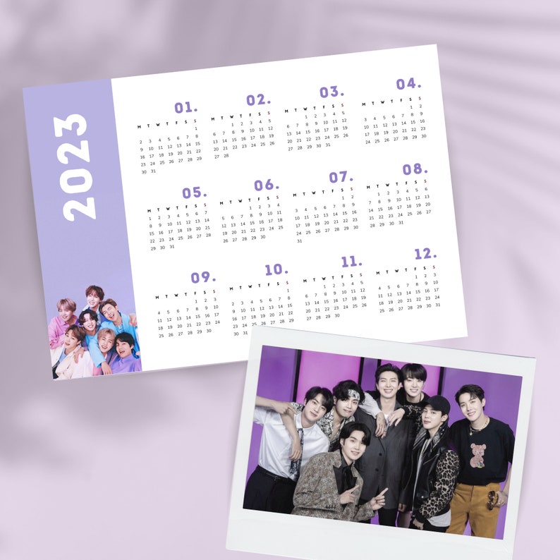 BTS 2024 Calendar Printable PDF Free BTS 2023 Calendar Instant Download