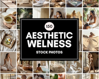 150+ Aesthetic Wellness Photos | Neutral Minimalist Self-Care Stock Images with PLR & MRR