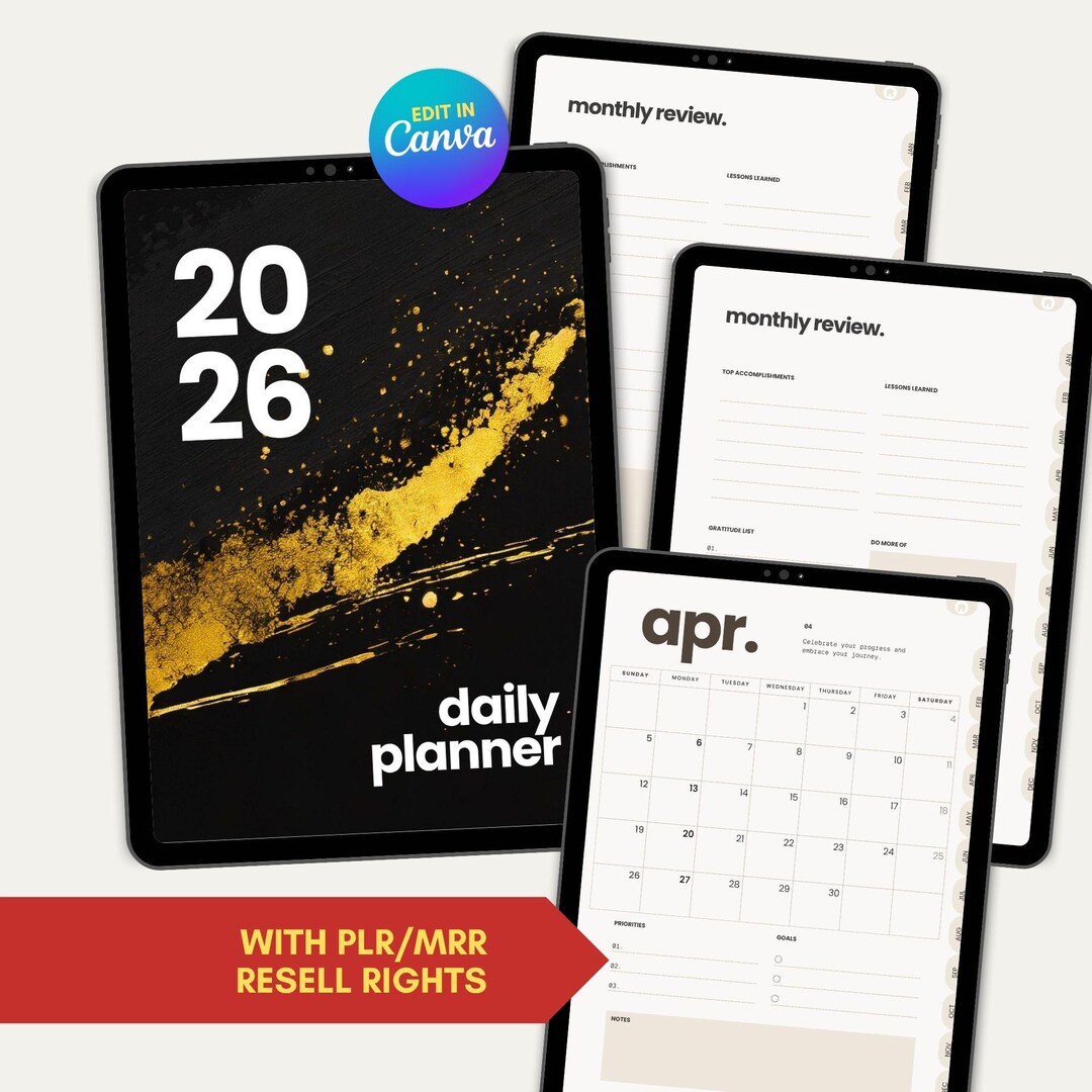 2026 Planner PLR | Editable Digital Life Planner With PRL / MRR Resell ...
