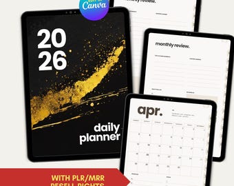 2026 Planner PLR | Editable Digital Life Planner with PRL / MRR Resell Rights