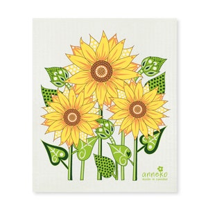 Swedish dishcloth, Sunflowers , Anneko design , Eco friendly