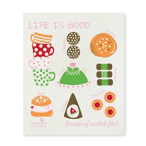 Swedish dishcloth, Swedish fika , Anneko design , Eco friendly