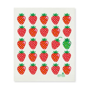 Swedish dishcloth, Strawberries, Anneko design, Eco friendly