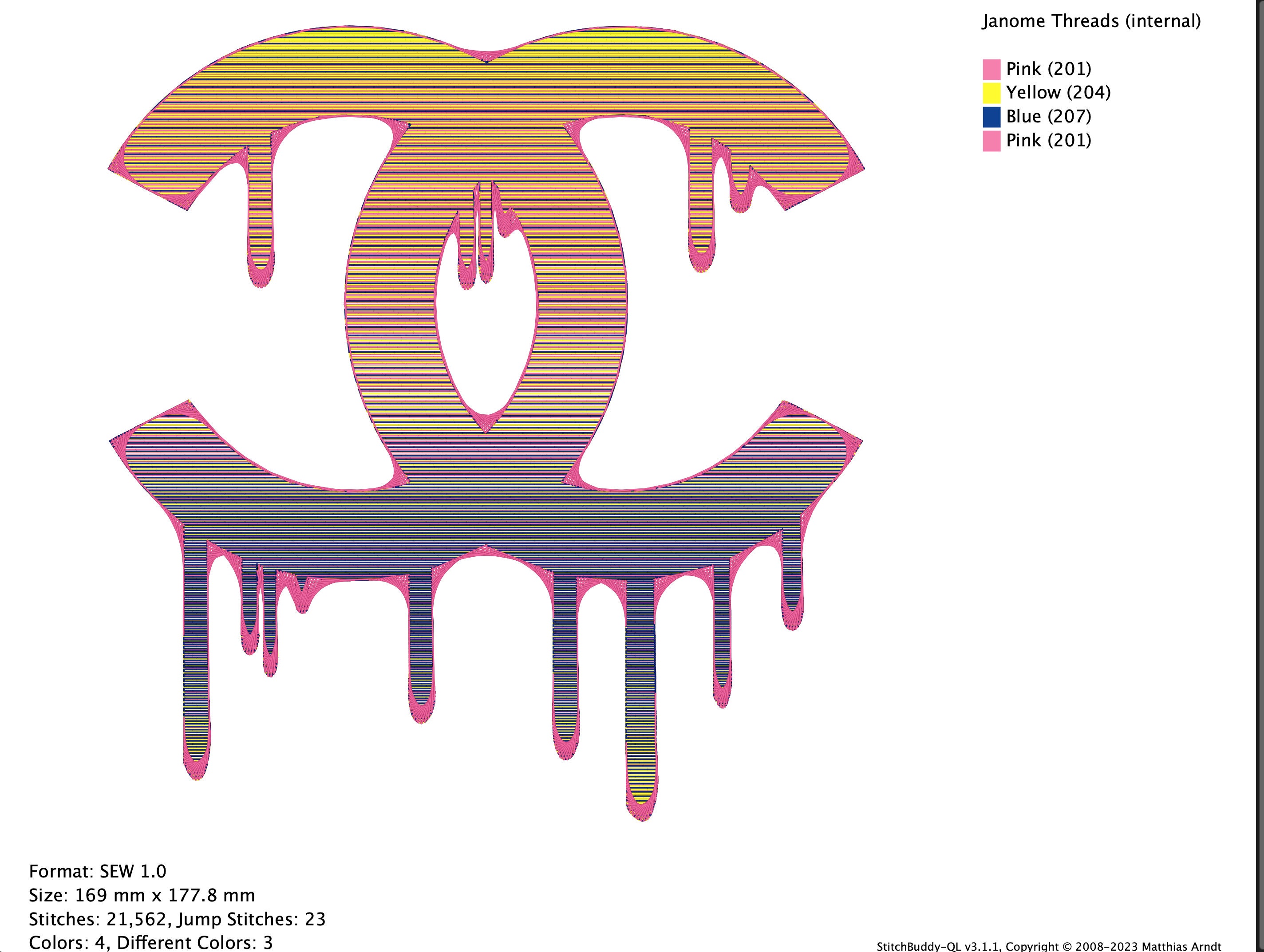 Chanel Dripping logo machine embroidery design files