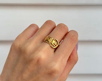 Antique 18k English Buckle Ring US size 6.25