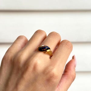 Vintage 14k Enamel Ring US size 8