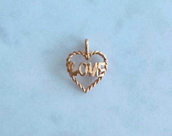 Colgante vintage de corazón LOVE
