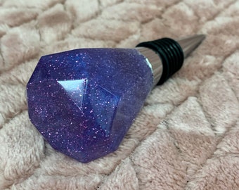 Purple Glitter Bottle Stopper