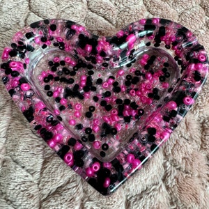Pink and Black Heart Ashtray
