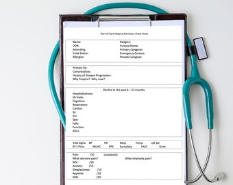 Hospice Start of Care Admission Cheat Sheet