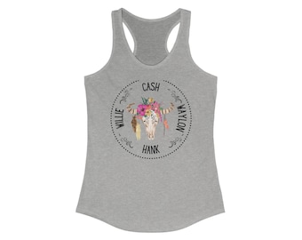 Cash Hank Willie Waylon Racerback Tank
