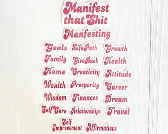 Manifestation Stickers for Journals & Vision Boards : Contains 22 Stickers | Motivational | Positivity