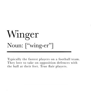 A4 digital winger definition print | printable wall art | football print | soccer art | downloadable artwork | football gift