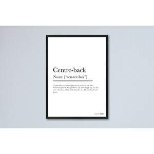 A4 Digital Centre-back Definition Print | Printable Wall Art | Football ...