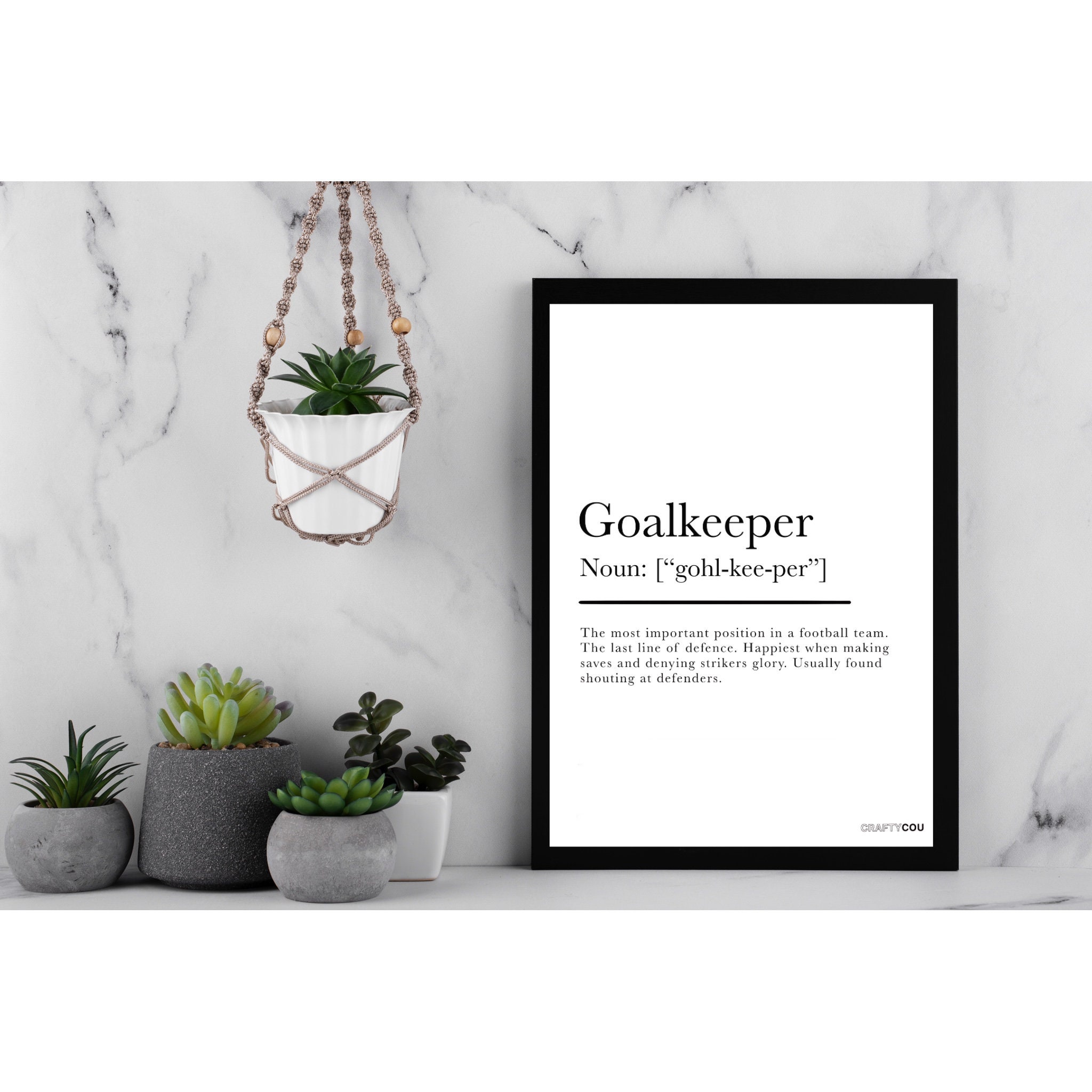 A4 Digital Goalkeeper Definition Print Printable Wall Art Football