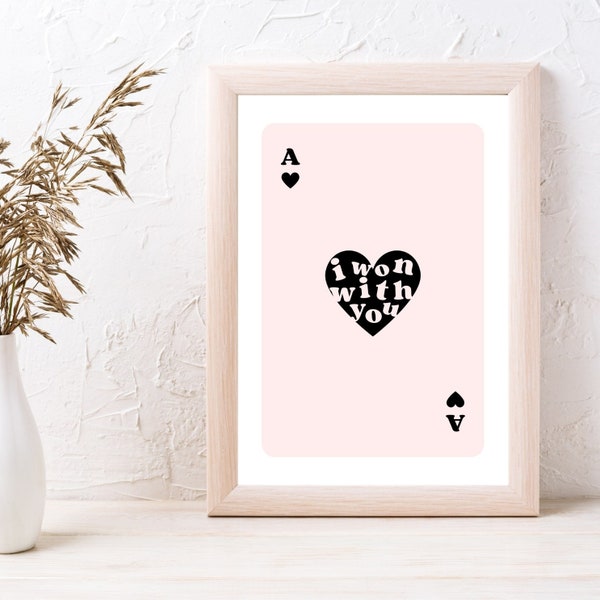Ace of Hearts Wall Art | Valentine's Day Print | Valentine's Digital Print | Wall Art | Print | Deck Of Cards