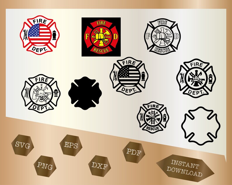 Firefighter Svg Fire Department Svg Maltese Cross Svg - Etsy