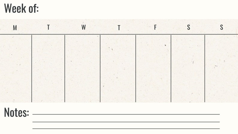 Weekly Calendar Printable - Etsy