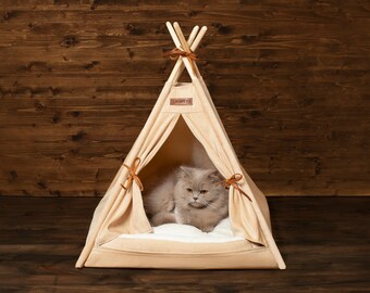 UNIPETS ® Haustiertipi "Harmony", Katzen Tipi, Hundezelt, Cat Teepee, Katzenbett, Hundebett, Kaztenhöhle, Katzenhaus, Hundehaus, Pet Tent