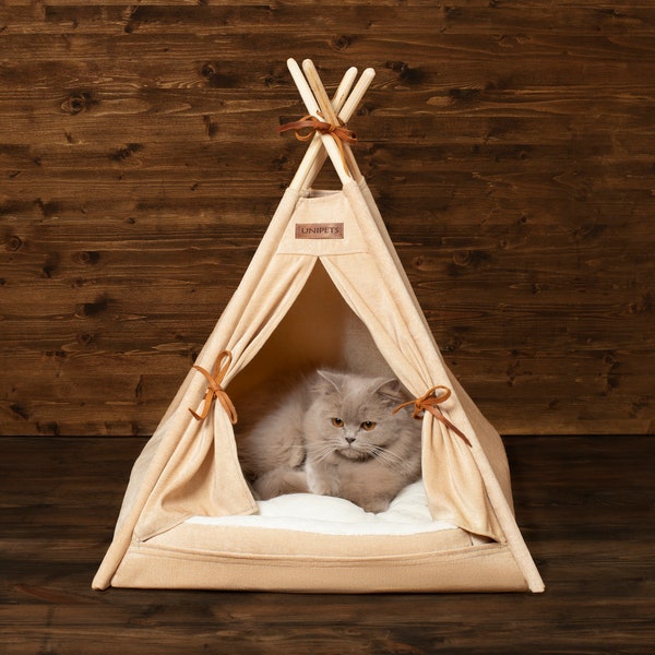 UNIPETS ® Haustiertipi "Harmony", Katzen Tipi, Hundezelt, Cat Teepee, Katzenbett, Hundebett, Kaztenhöhle, Katzenhaus, Hundehaus, Pet Tent