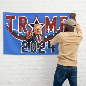 Trump 2024 Flag, Flag with Gromets, USA Themed 34.5 x 56 in Flag, Boat Flag, Election Flag