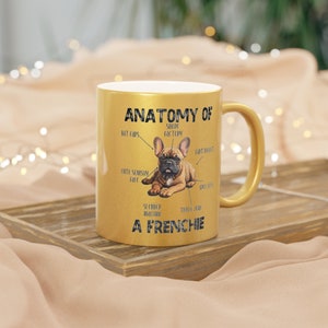 Funny French Bulldog Anatomy Mug Gift for Frenchie Fawn/Tan Dog Mom, Cute Coffee Dog Cup for Frenchie Lover, Coffee, Tea, Cocoa Lover
