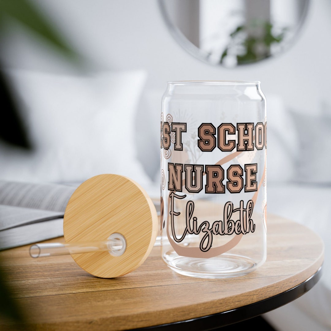 Personalisierte Glastasse Mit Bambusdeckel & Strohhalm – 473 Ml, Monogrammierbar, Perfektes Geschenk Für Mama & Frauen