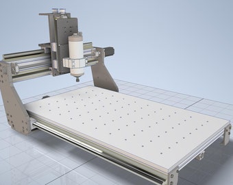 cnc milling machine - steel structure with extruded aluminum profiles