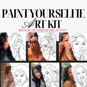 Kit de pintura y bebida personalizado a partir de una foto / Fiesta de citas, cumpleaños o de chicas / Actividad de lienzo personalizada para adultos