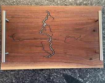 Fractal Burn Serving Board w/ Handles