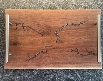 Fractal Burn Serving Board w/ Handles