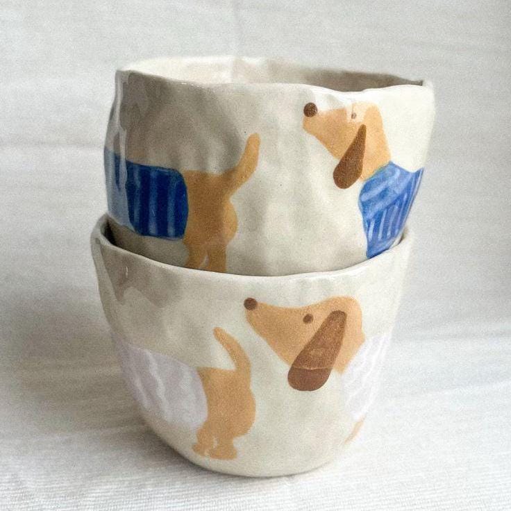 PERSONALIZED ceramic dachshund mug, the ceramic fairy, original coffee mug, tea mug, coffee cup, dashchunds lover