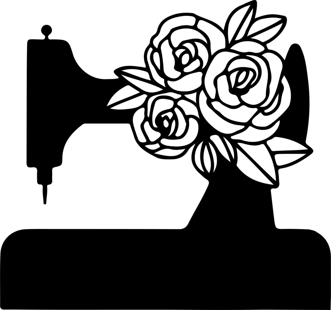 Sewing Machine Dxf Floral Sewing Machine SVG DXF EPS Package, Flowers Svg, Seamstress Svg ...